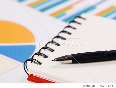 Close-up photo of a notebook and pen Close-up photo of a notebook and pen 9671374