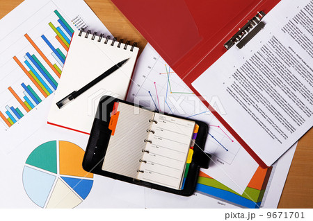 Work-table covered with documents Work-table covered with documents 9671701