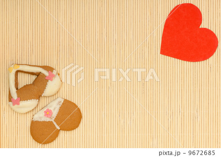 Bikini underwear shape gingerbread cake cookie red heart love symbol 9672685