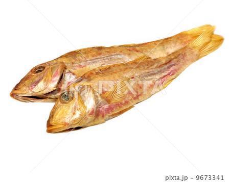 Two dried goatfish.Isolated. Two dried goatfish.Isolated. 9673341