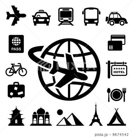 Travel and vacation Icons set 9674542