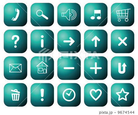 Buttons with symbols for websites. 9674544