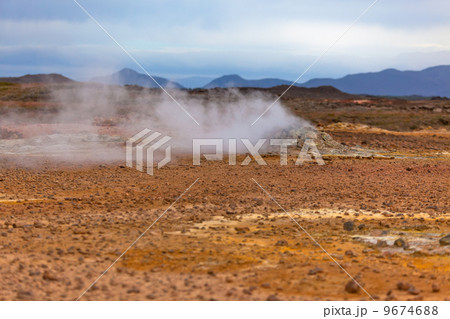 Desert at Geothermal Area Hverir, Iceland 9674688