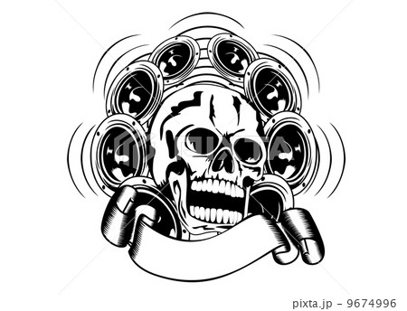 skull and loudspeakers 9674996