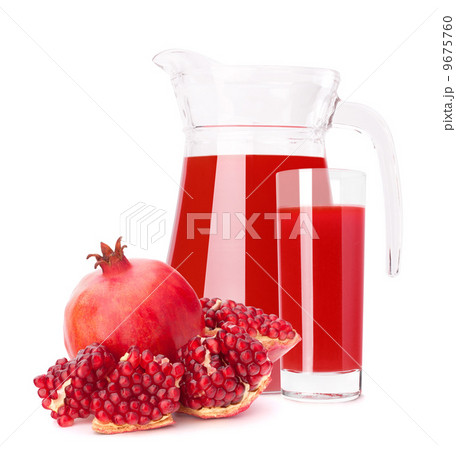 Pomegranate fruit juice in glass pitcher 9675760