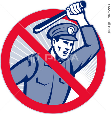 Police Brutality Policeman With Baton 9675993