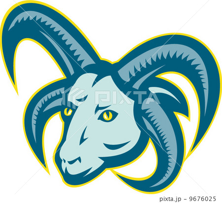 Manx Loaghtan Sheep Ram Head Mascot 9676025