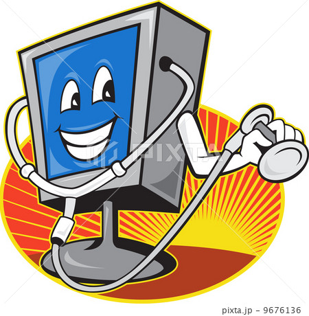 Computer TV Monitor With Doctor Stethoscope Computer TV Monitor With Doctor Stethoscope 9676136