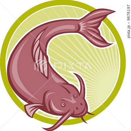 Angry Catfish Diving Down Cartoon 9676197