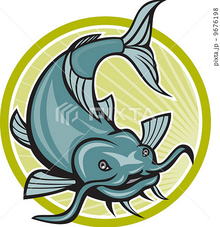 Catfish Attacking Circle Cartoon Catfish Attacking Circle Cartoon 9676198