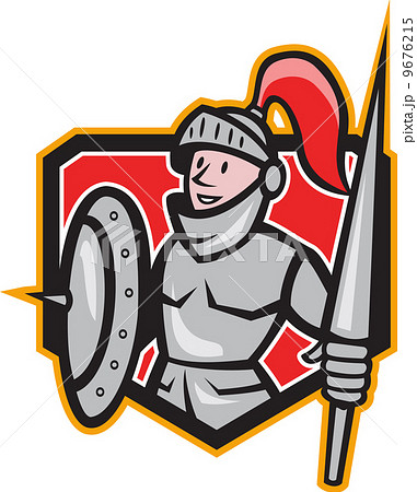 Knight Shield Lance Crest Cartoon 9676215