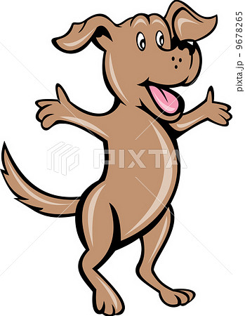 cartoon pet puppy dog standing arms out 9678265