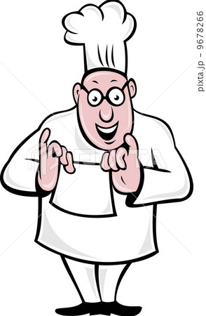 Cartoon Chef cook or baker holding paper 9678266