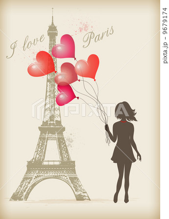 Girl with red balloons 9679174