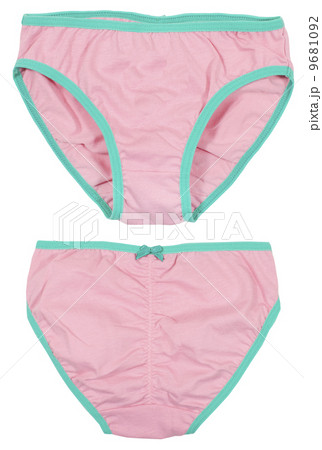 Front and back views women's panties. Isolated Front and back views women's panties. Isolated 9681092