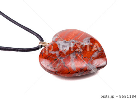 Breciated jasper heart with leather string Breciated jasper heart with leather string 9681184