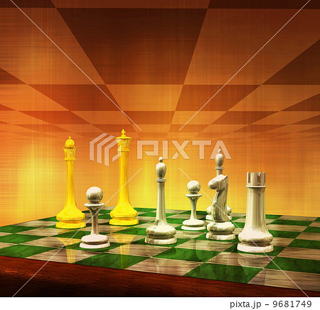 チェス盤上のチェスの駒 チェス盤上のチェスの駒 9681749