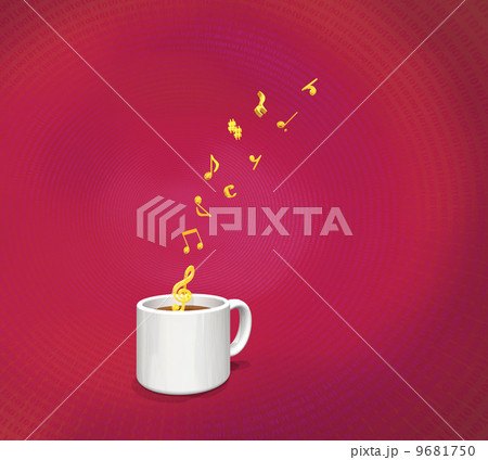 コーヒーから立ち上るメロディーの音譜 コーヒーから立ち上るメロディーの音譜 9681750