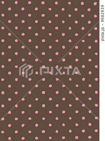 水玉 背景茶色 ドットピンクのイラスト素材