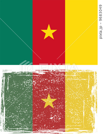 Cameroonian grunge flag. Vector 9683049