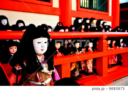 淡嶋神社の日本人形の写真素材