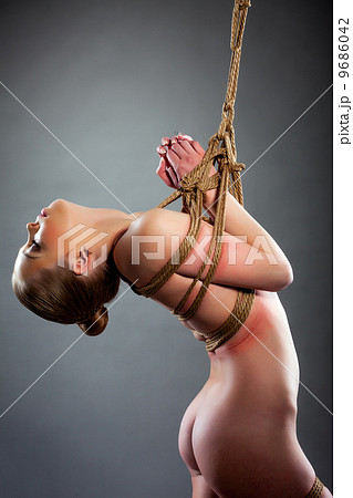 Image of beautiful naked girl bound rope 9686042