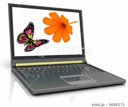 Laptop on the white background Laptop on the white background 9686271