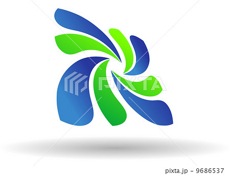 Fresh green and blue Eco or Bio icon 9686537