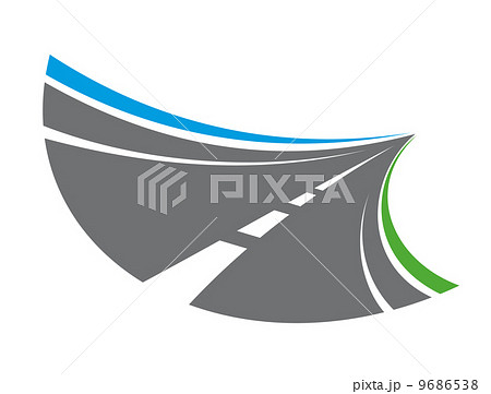 Stylized tarred road with markings 9686538