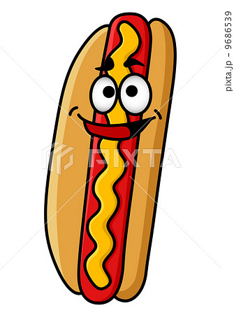 Happy hot dog with moustard 9686539
