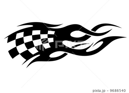Black and white checkered flag in motion 9686540