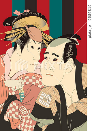 東洲斎写楽　市川富右衛門の蟹坂藤馬と三世佐野川市松の祇園町の白人おなよ 9686819