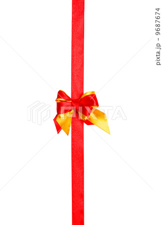 red, yellow bow, ribbon isolated on white red, yellow bow, ribbon isolated on white 9687674