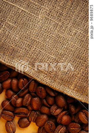 Coffee beans with sack 9689875