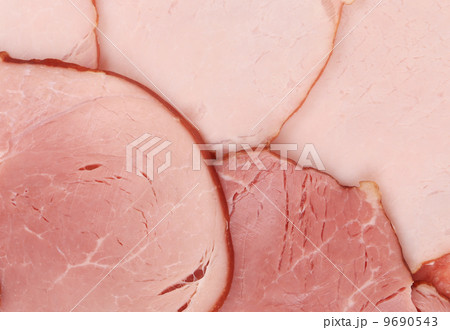 Close up of sausage and ham. Close up of sausage and ham. 9690543