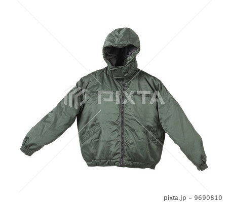 Green male working jacket with hood. Green male working jacket with hood. 9690810