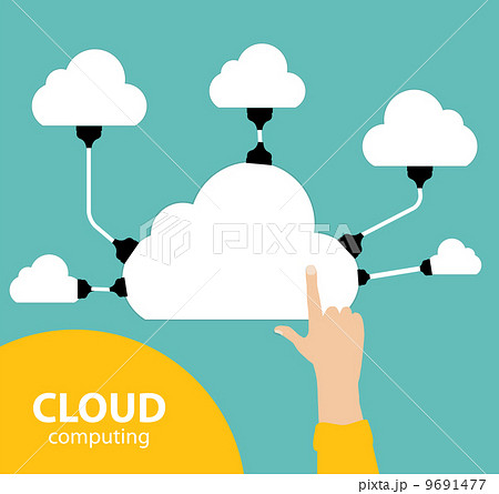 Cloud Computing Concept on Different Electronic Devices. Vector  9691477