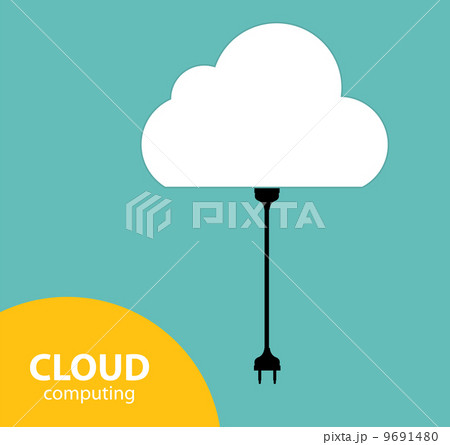 Cloud Computing Concept on Different Electronic Devices. Vector  9691480