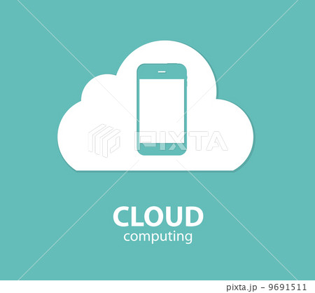 Cloud Computing Concept on Different Electronic Devices. Vector  9691511