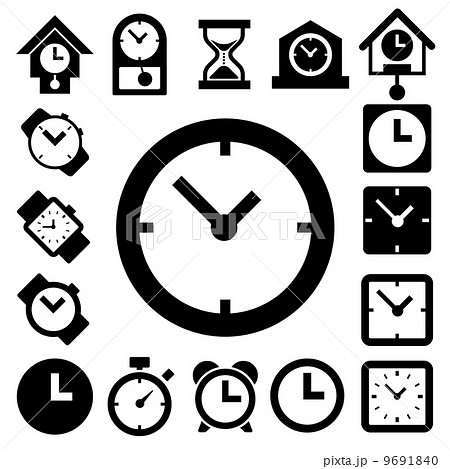Clocks and time icons set 9691840