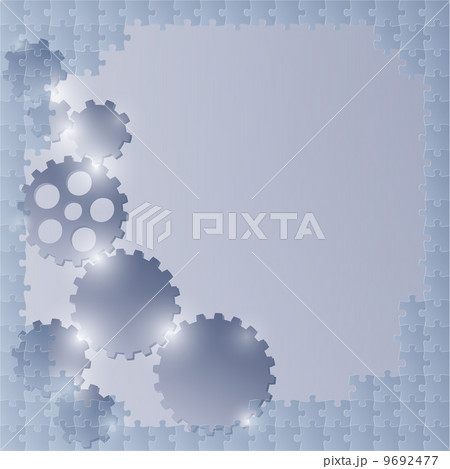 blue background with puzzle and cog wheels 9692477