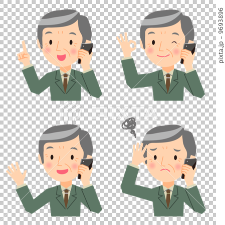Senior men who are calling on the phone Senior men who are calling on the phone 9693896