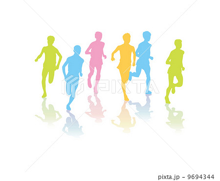 マラソンをする人たちのイラスト素材 9694344 Pixta