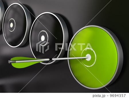 Effectiveness - green target and arrow 9694357