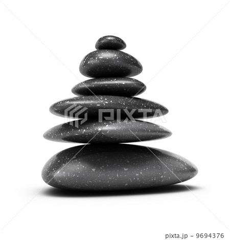 balancing pebbles pile over white background 9694376