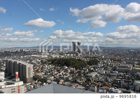 堺市から東大阪 生駒山方面の景色の写真素材