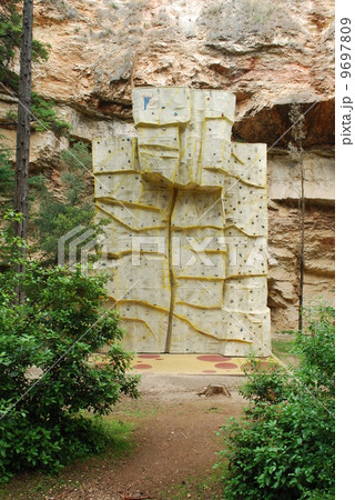 Climbing wall on a park 9697809