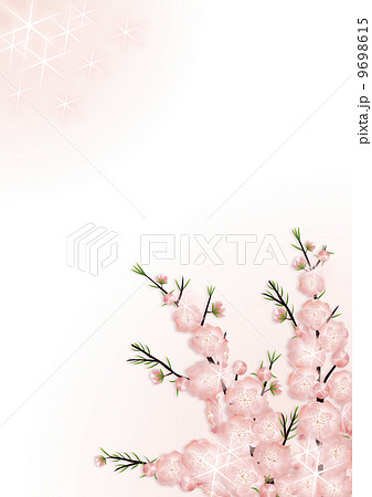 桃の花 背景 01 縦 キラキラのイラスト素材