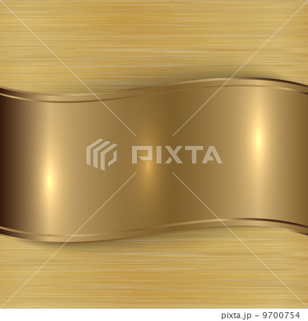 Vector gold brushed metallic plaque background Vector gold brushed metallic plaque background 9700754
