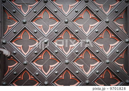 decorative old wooden church door 9701828